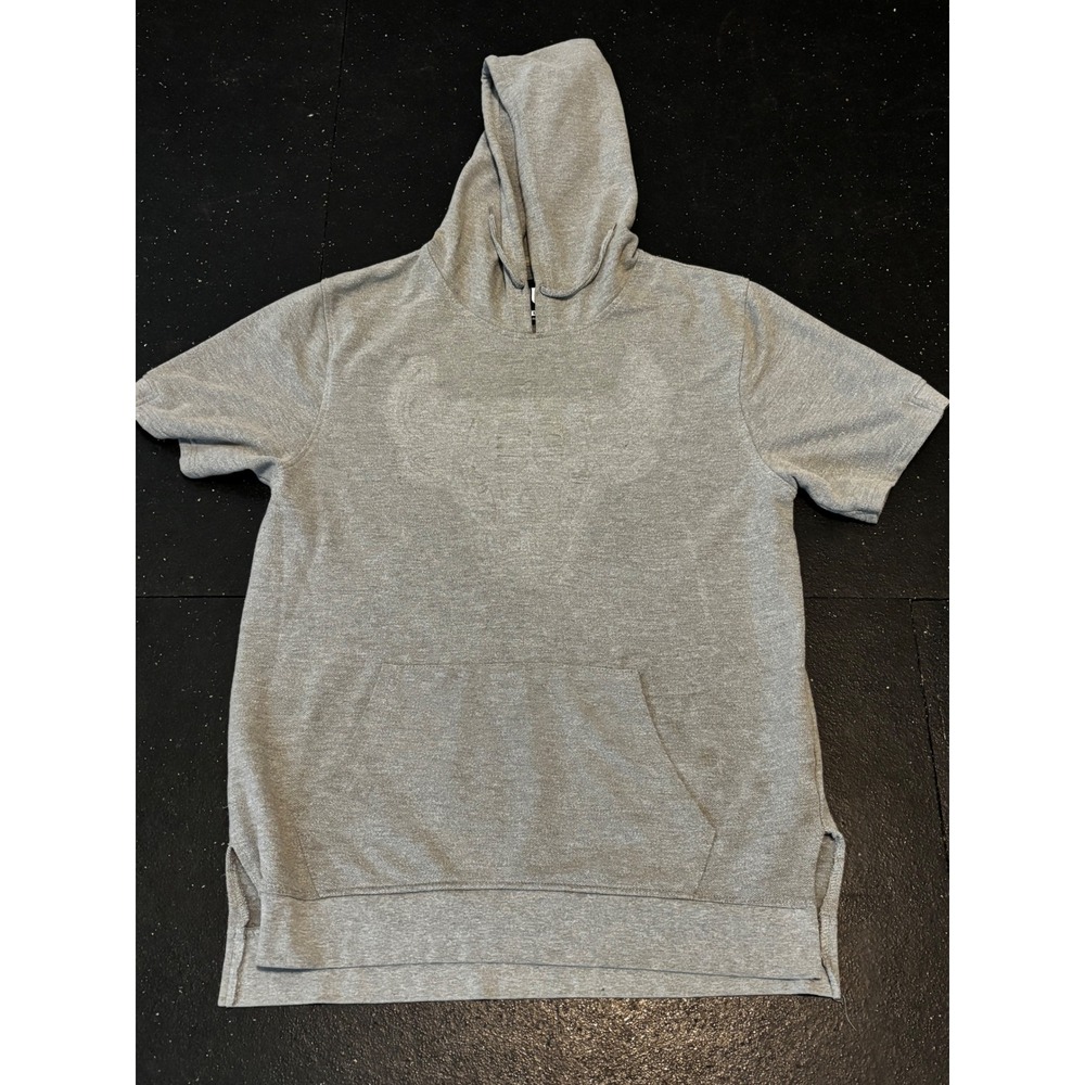 NBA Unk Chicago Bulls Mens XXL Short Sleeve Hoodie Heather Gray Embossed Logo
